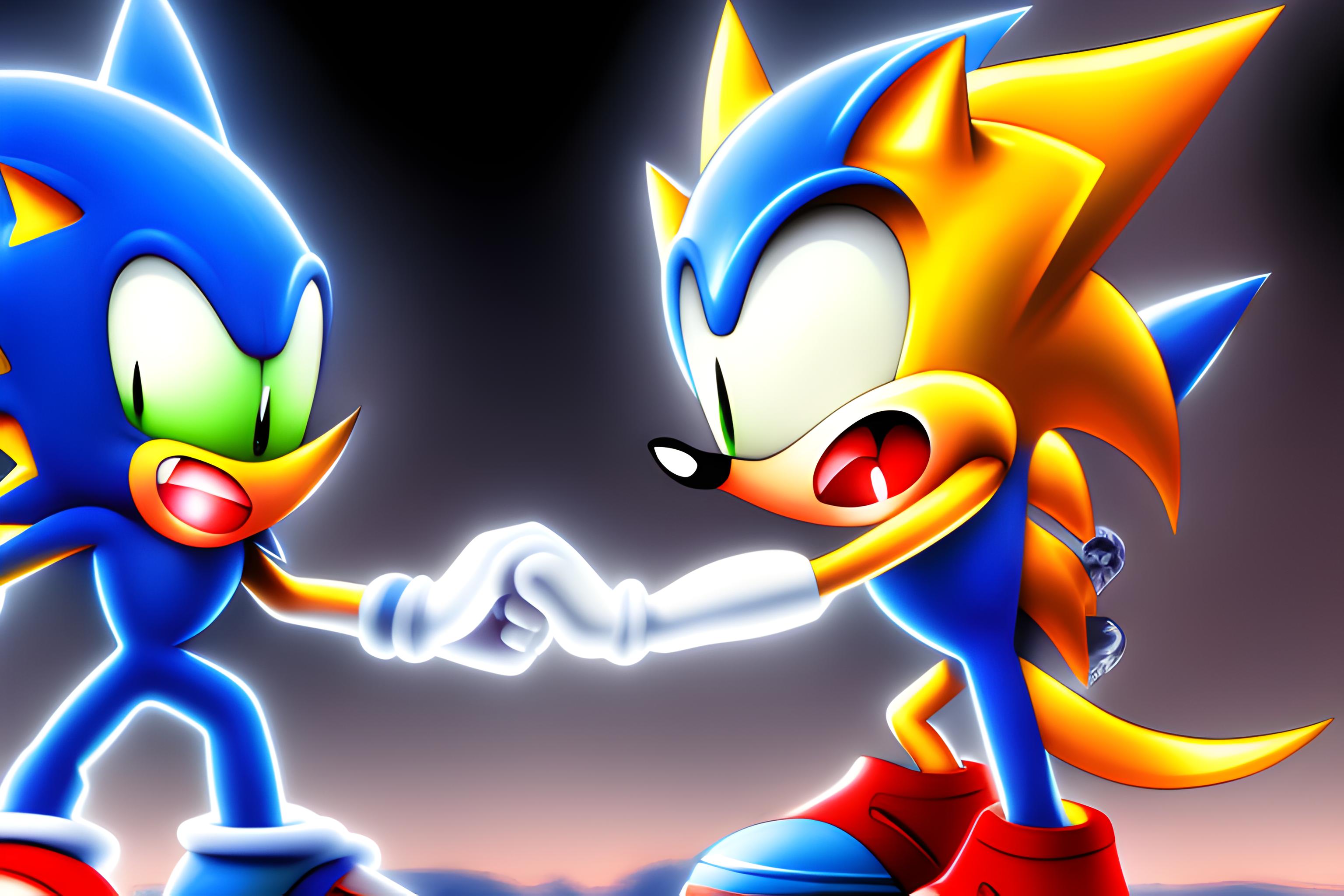 super sonic fighting with Neo metal sonic
